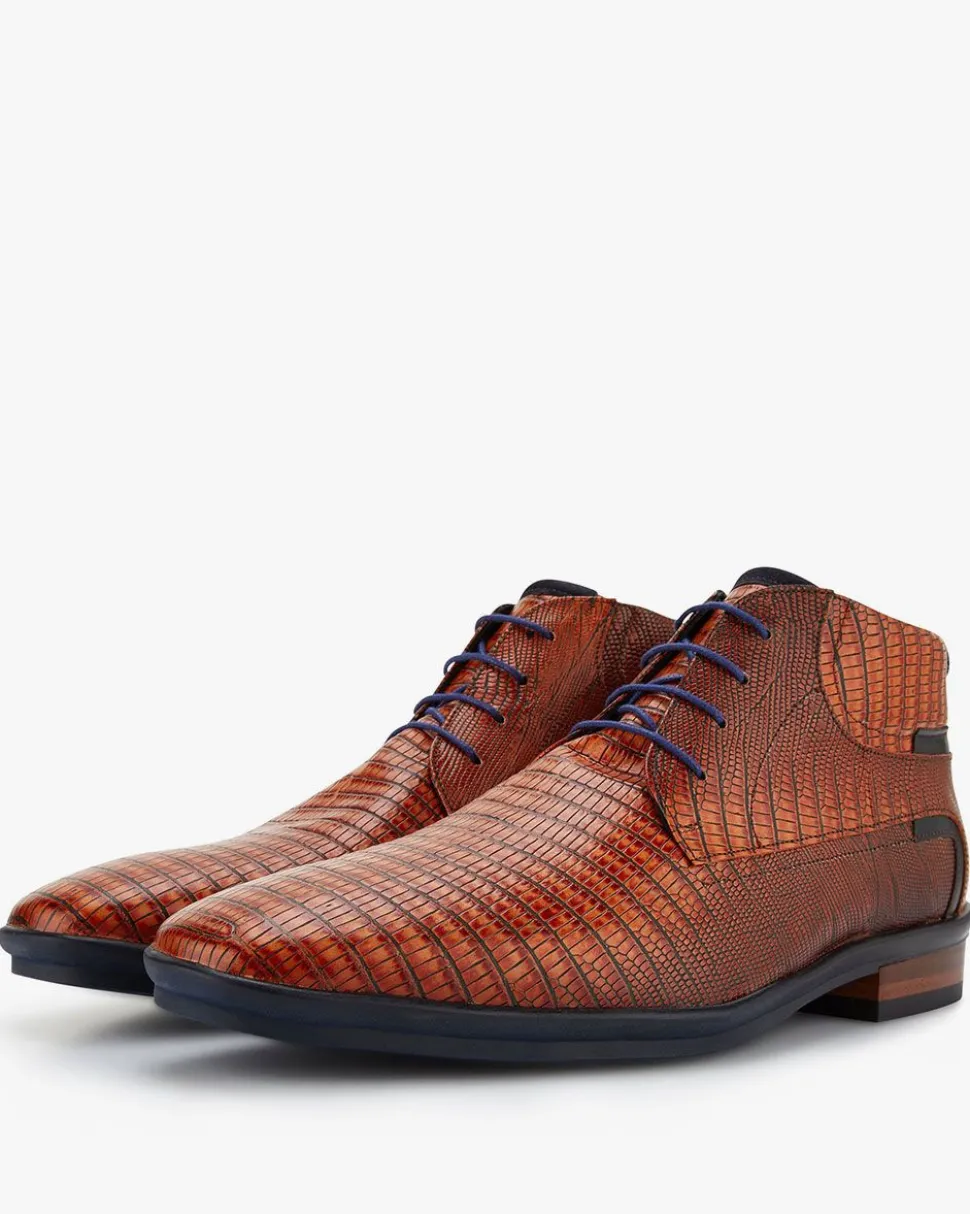 Casual im Büro | Stiefeletten>Floris van Bommel Hakki 03.00 Cognac