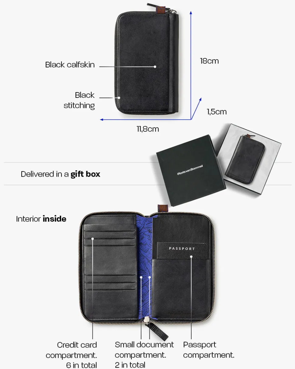 Kleinlederwaren>Floris van Bommel Passport wallet large Schwarz