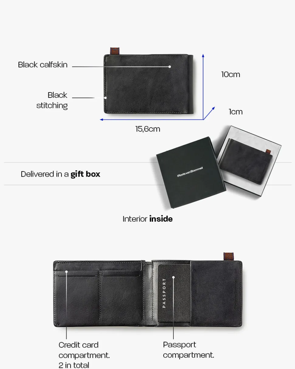 Kleinlederwaren>Floris van Bommel Passport wallet small Schwarz