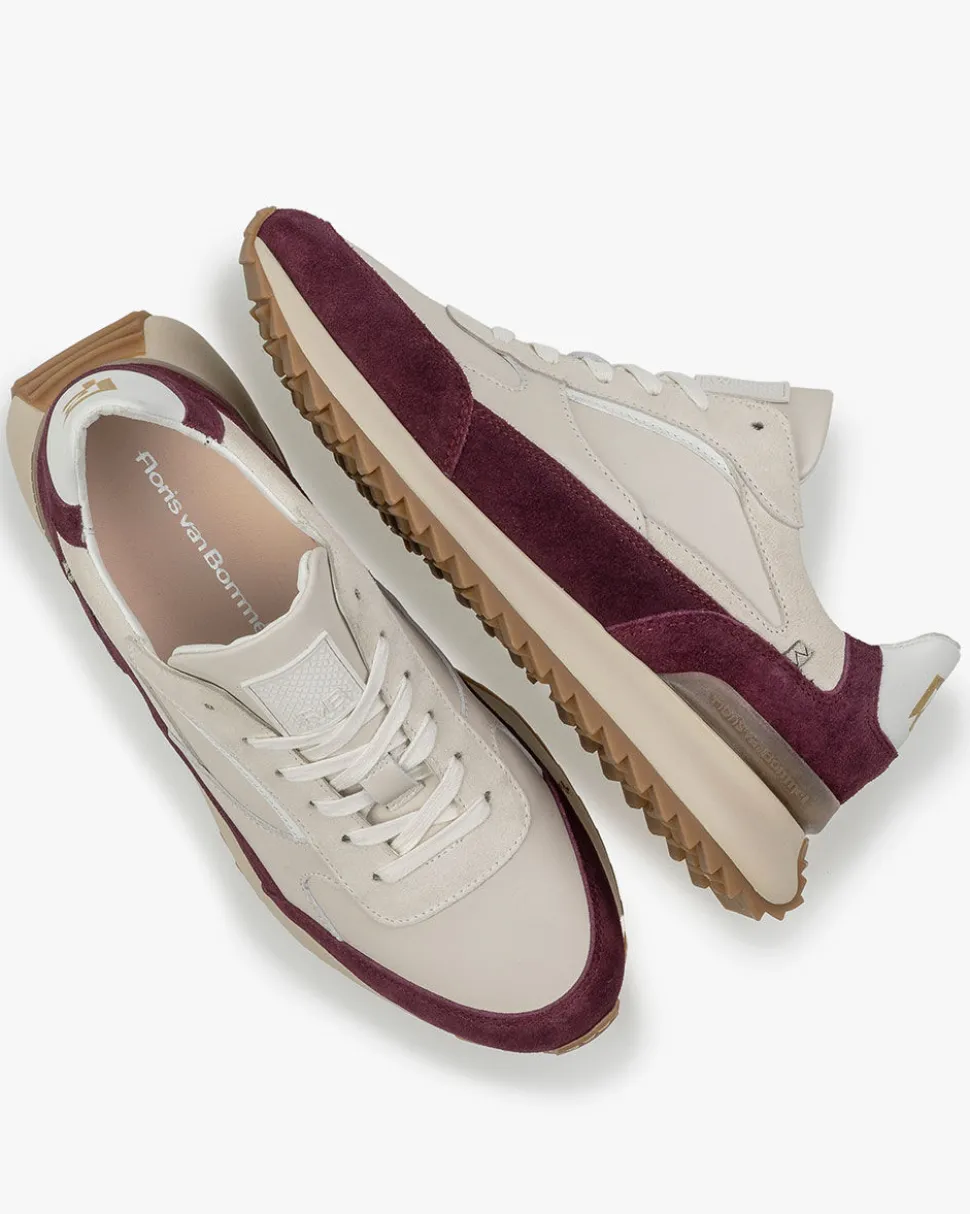 Sneaker>Floris van Bommel Sharki 09.03 Bordeauxrot/Weiß
