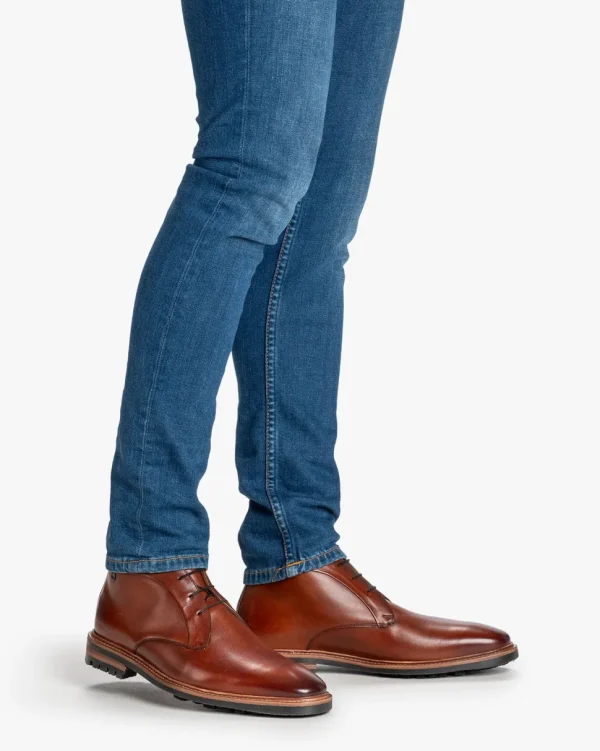 Casual im Büro | Stiefeletten>Floris van Bommel Toppi 01.00 Dunkelcognac