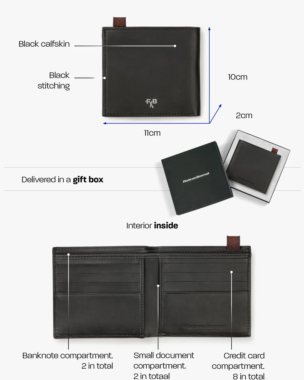Kleinlederwaren>Floris van Bommel Wallet slim Schwarz