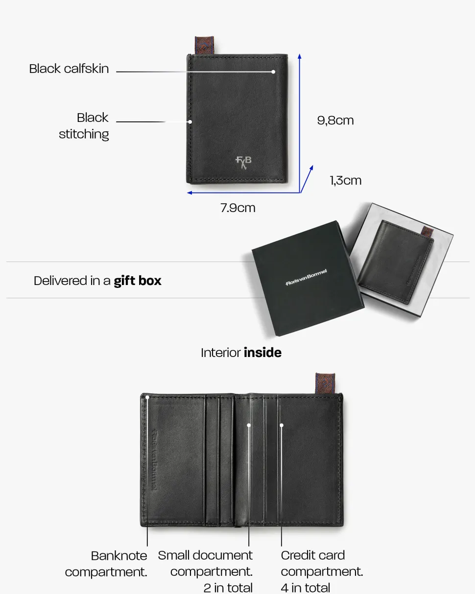 Kleinlederwaren>Floris van Bommel Wallet small Schwarz